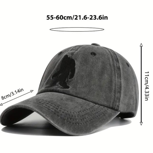 🆕 Sasquatch Bigfoot Embroidered Baseball Cap - Classic Grey - Picture 4 of 6